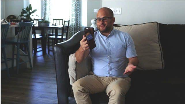 Man performing digital interview canidate taking digital interview